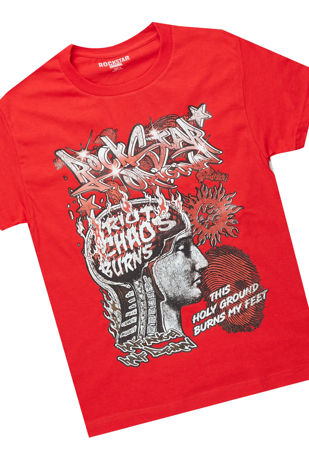 Boys Zach Red/Black T-Shirt Cargo Pant Set