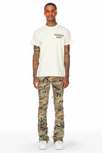 Shake Faded Camo Stacked Flare Jean