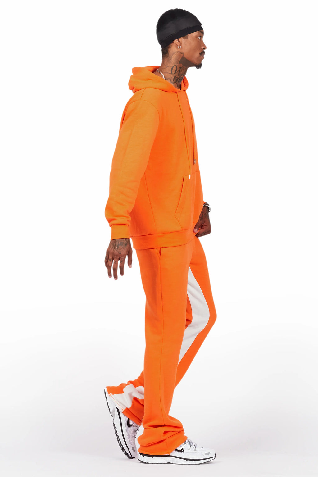 Basic Orange Hoodie/Baggy Track Pant Set