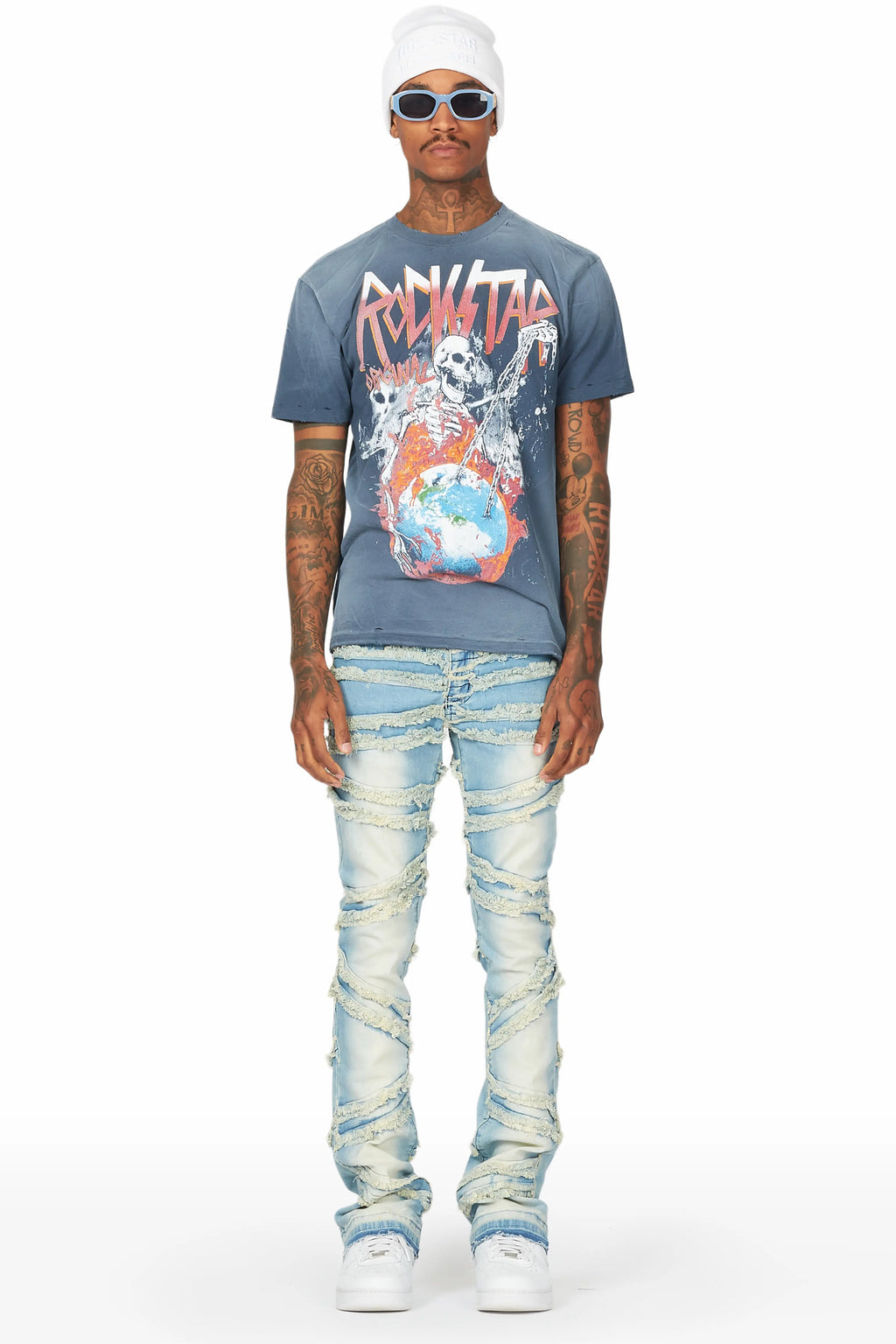 Norbert Blue Stacked Flare Jean