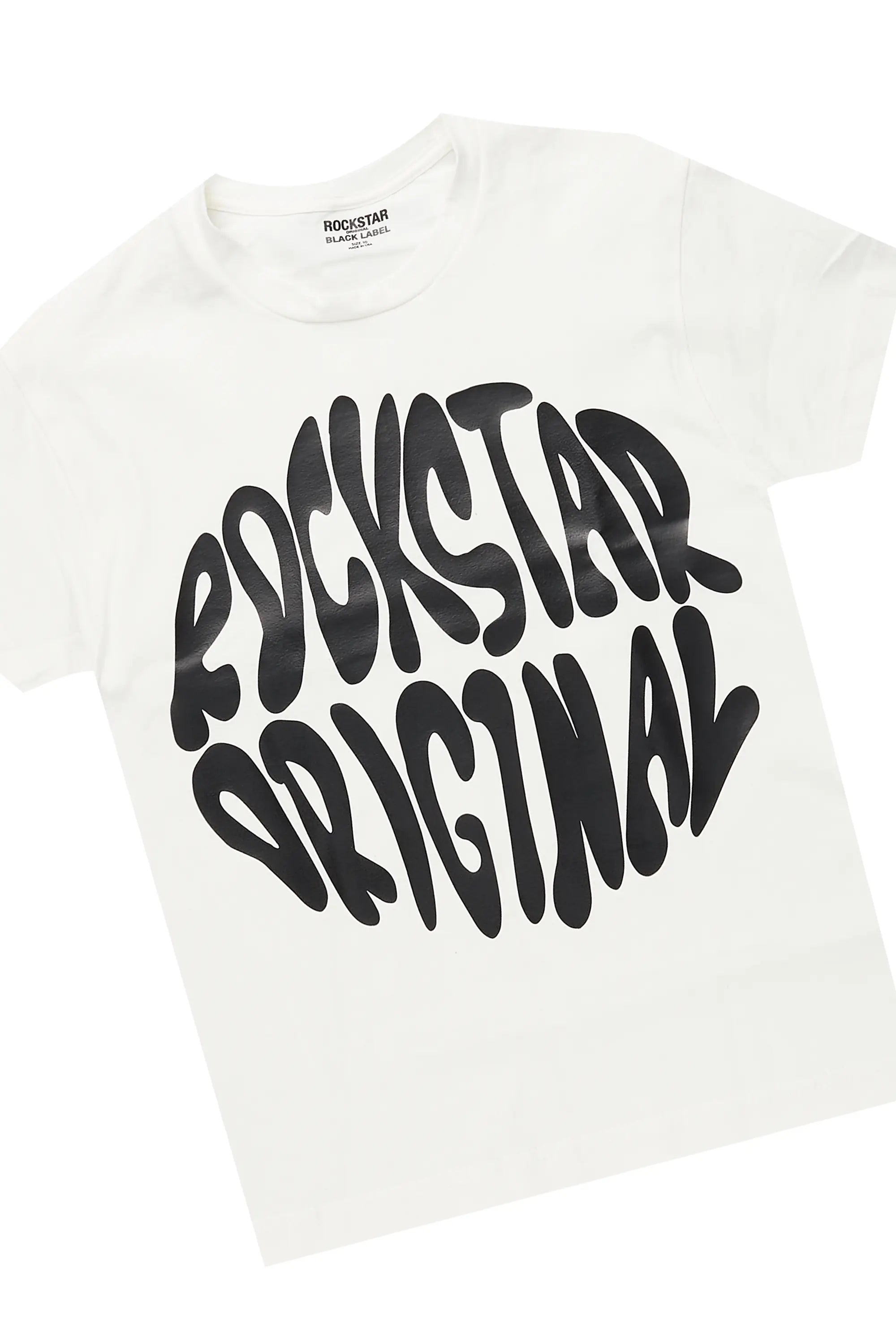 Boys Thierry White T-Shirt/Stacked Flare Jean Set