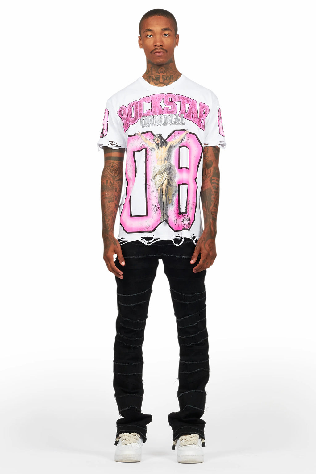 Franko Jet Black Stacked Flare Jean