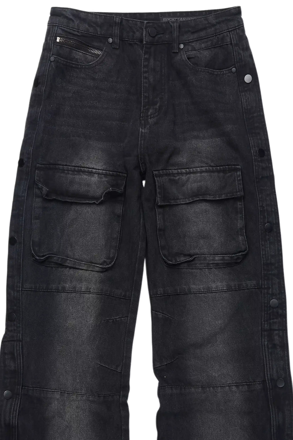 Yuri Dark Grey Stacked Cargo Flare Jean