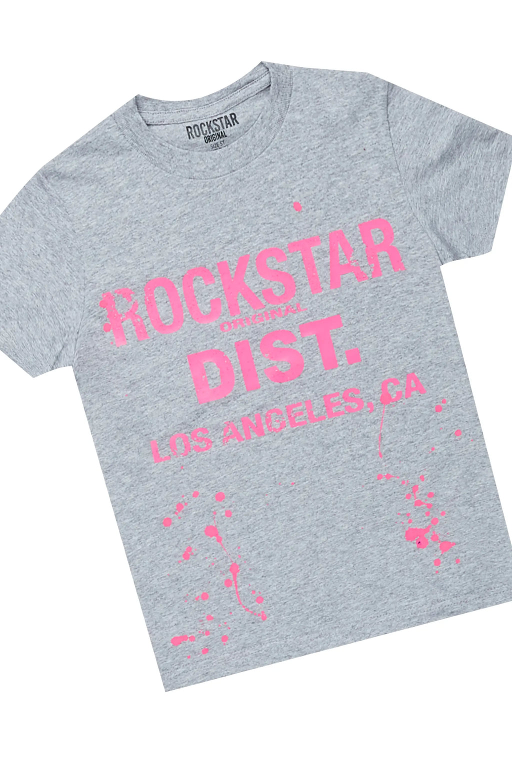 Girls Genie Grey/Blue T-Shirt/Stacked Flare Jean Set