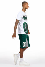 Allstar White/Green T-Shirt Short Set