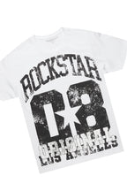 Edel White/Beige T-Shirt/Stacked Baggy Track Pant Set