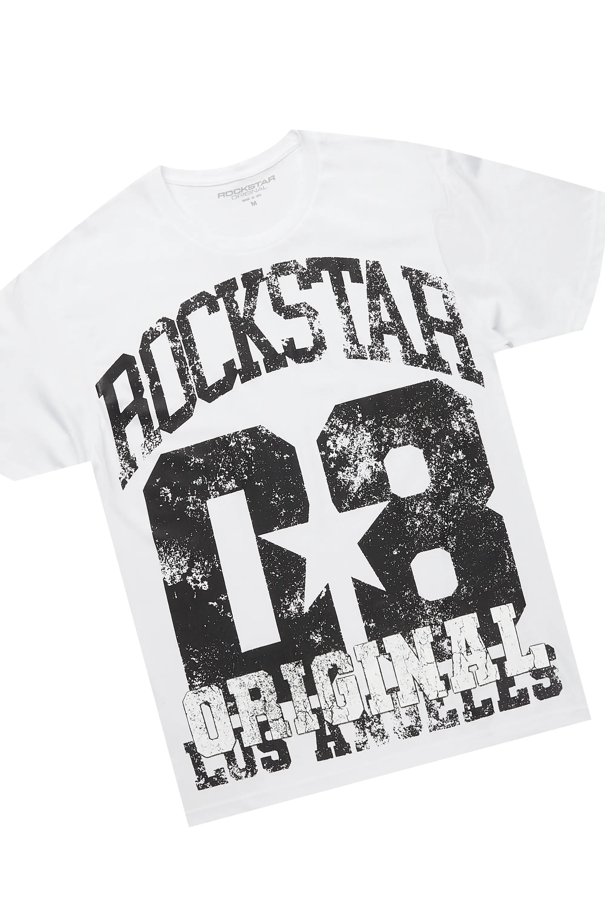 Edel White/Beige T-Shirt/Stacked Baggy Track Pant Set