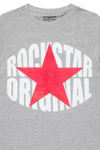 Boys Ezra 2.0 Grey/Red Graphic T-Shirt