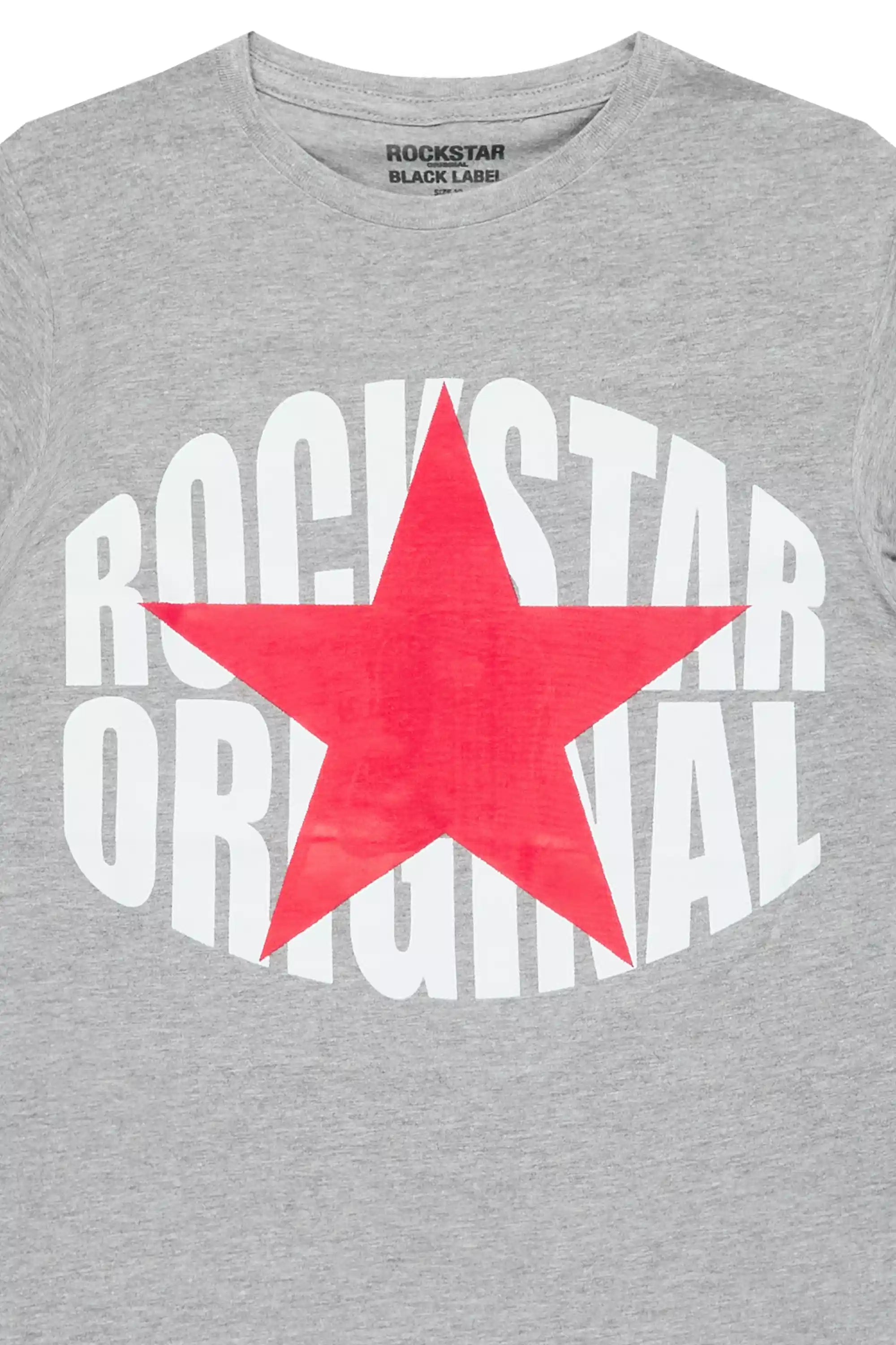 Boys Ezra 2.0 Grey/Red Graphic T-Shirt