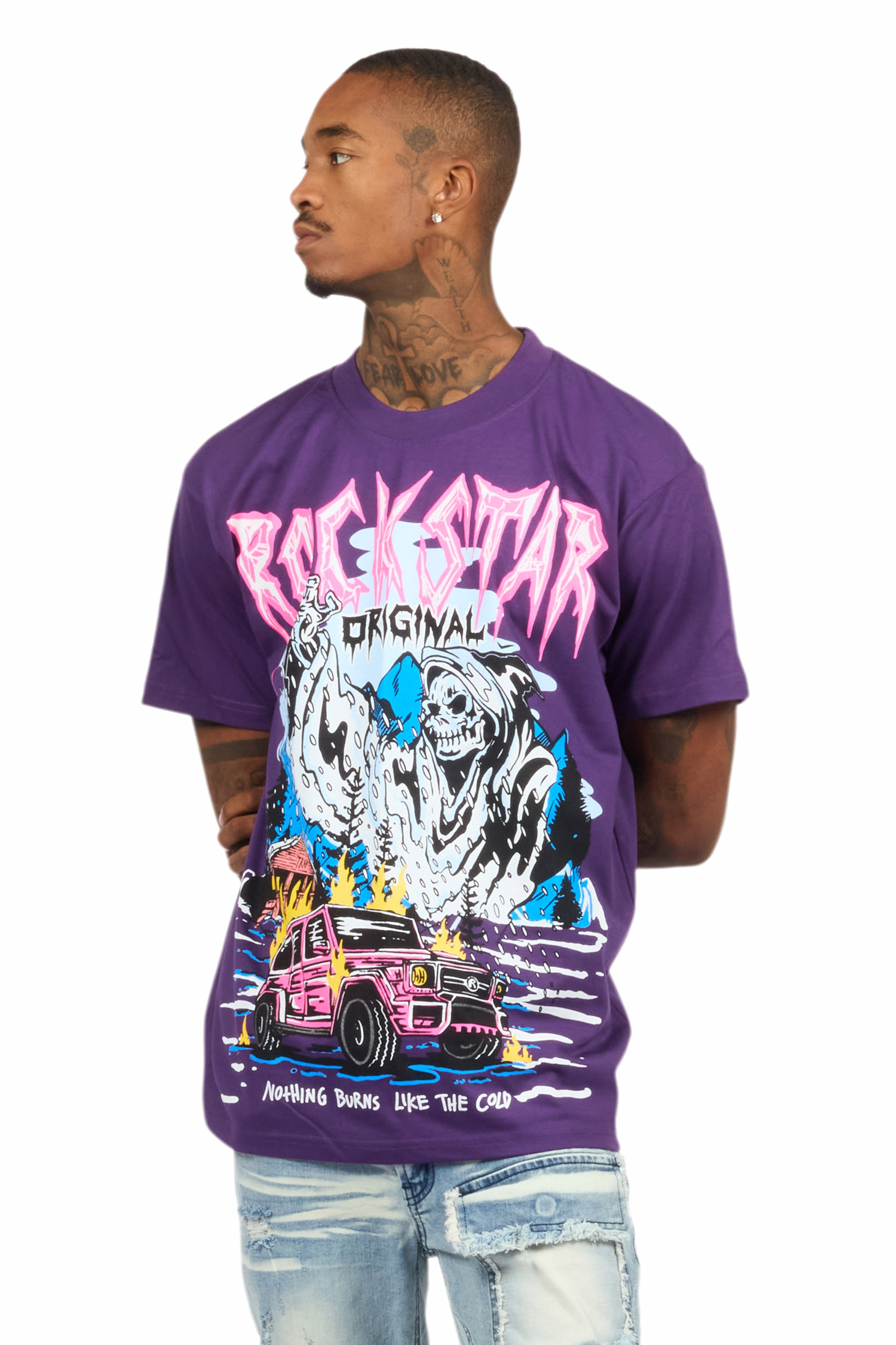 Kip Purple Oversized Graphic T-Shirt