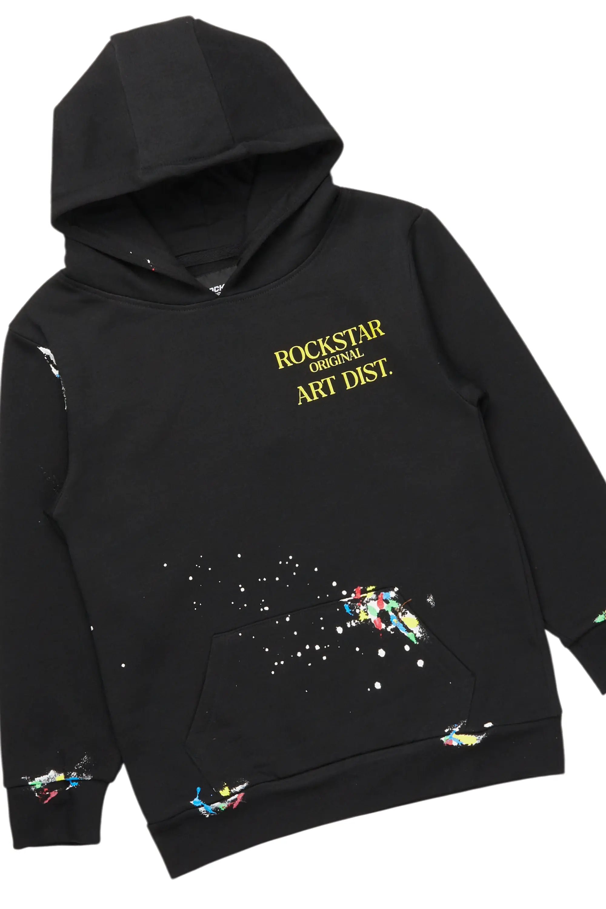 Boys Palmer Black Hoodie/Stacked Flare Jean Set