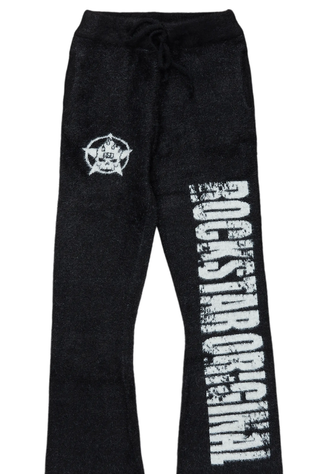 Boys Keve Black Knitted Mohair Flare Sweat Pant