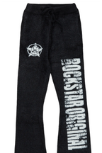 Boys Keve Black Knitted Mohair Flare Sweat Pant