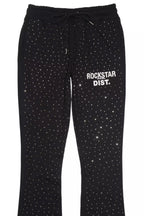 Alpine Rhinestone Black Stacked Flare Pant
