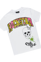 Girls Miah White/Black T-Shirt/Stacked Flare Jean Set