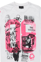 Girls Kammy White/Pink Graphic T-Shirt