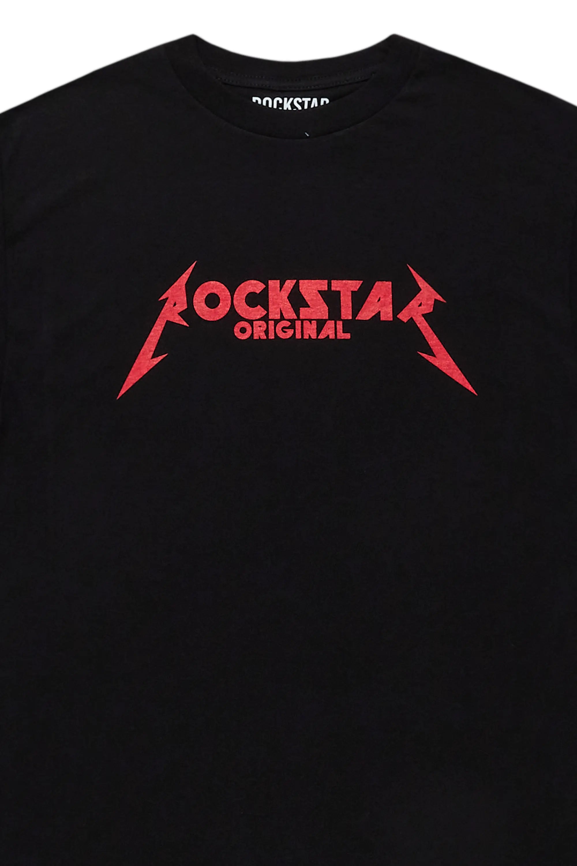 Diogo Black/Red Printed T-Shirt