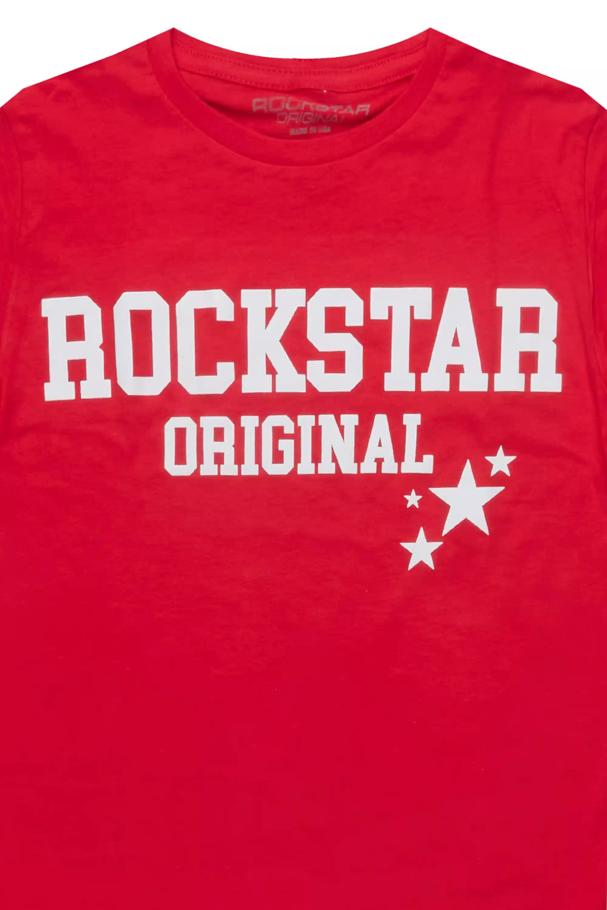 Boys Pluton Red/White Graphic T-Shirt