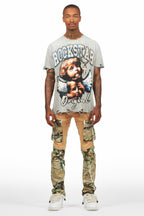 Deiter Heather Grey Oversized Graphic T-Shirt