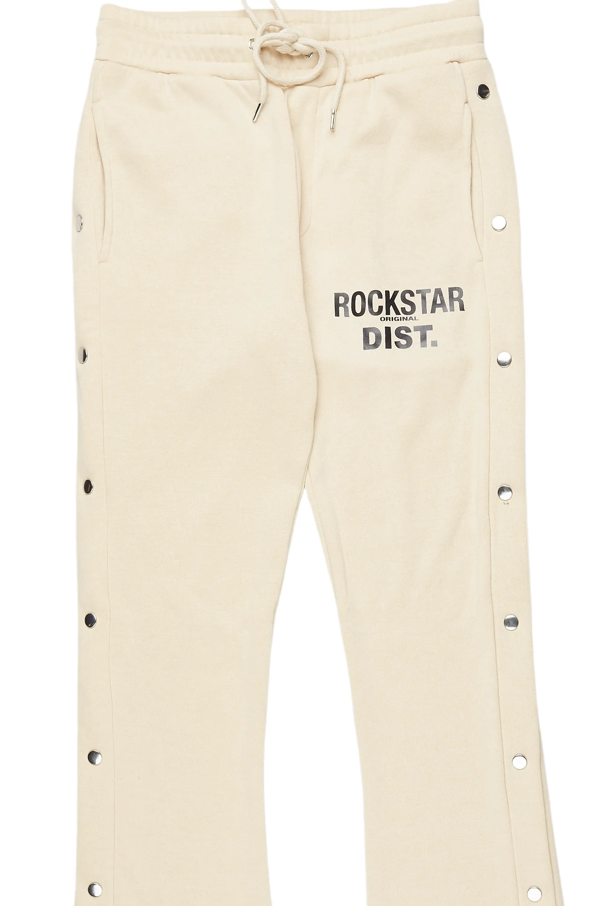 Alpine Beige Baggy Snap Button Pant