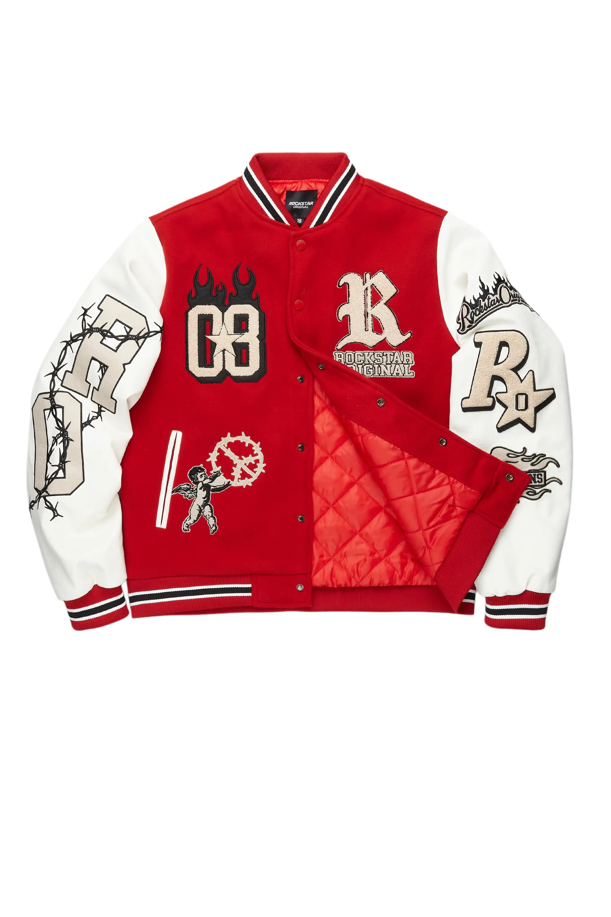 Boys Rune Red Varsity Jacket