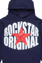 Boys Ezra Navy/Red Graphic Hoodie
