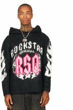 Boaz Black Graphic Mohair Hoodie