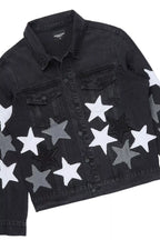 Starlane Jet Black Denim Jacket/Stacked Flare Jean Set