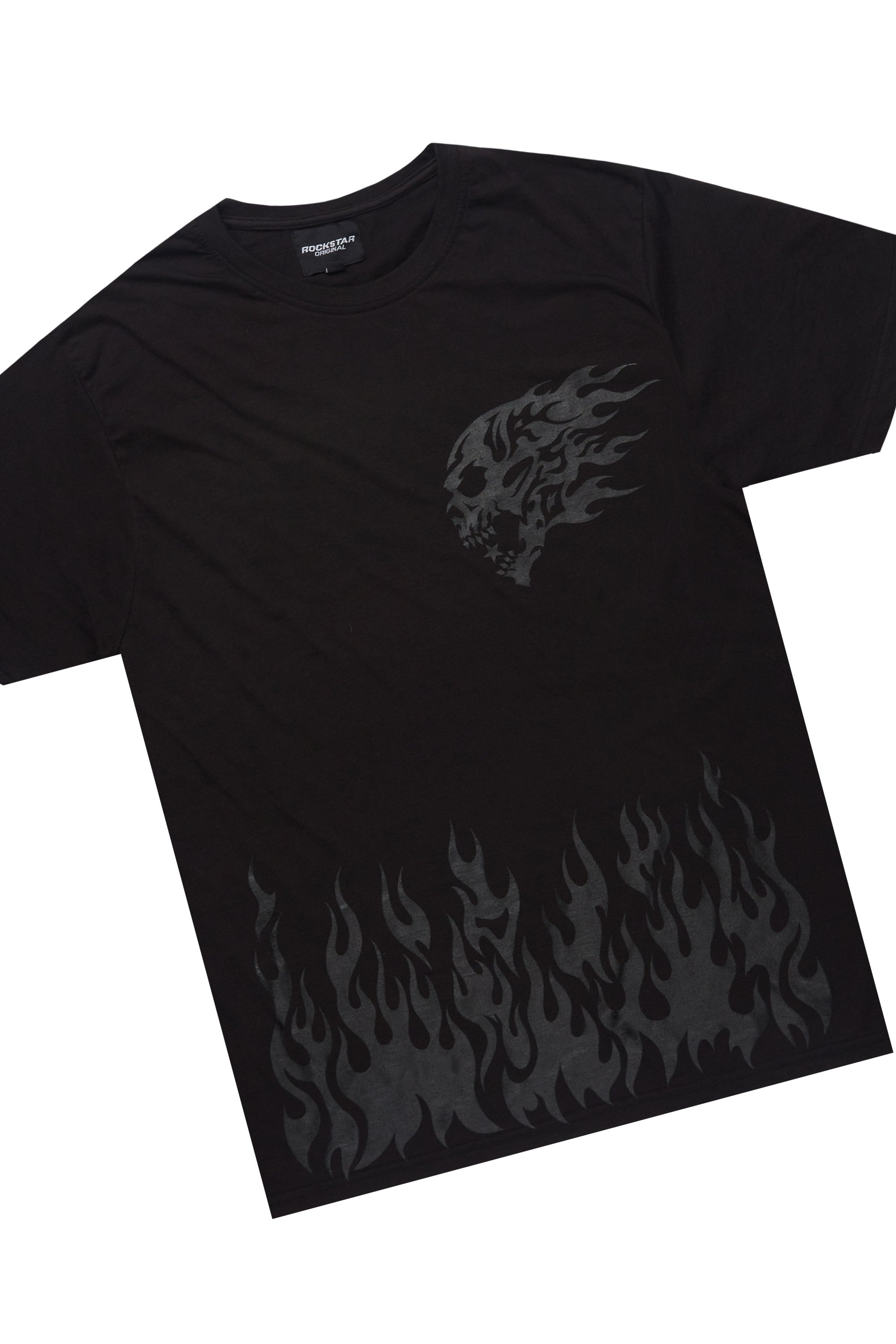 Bubble Black T-Shirt/Raw Edge Short Set