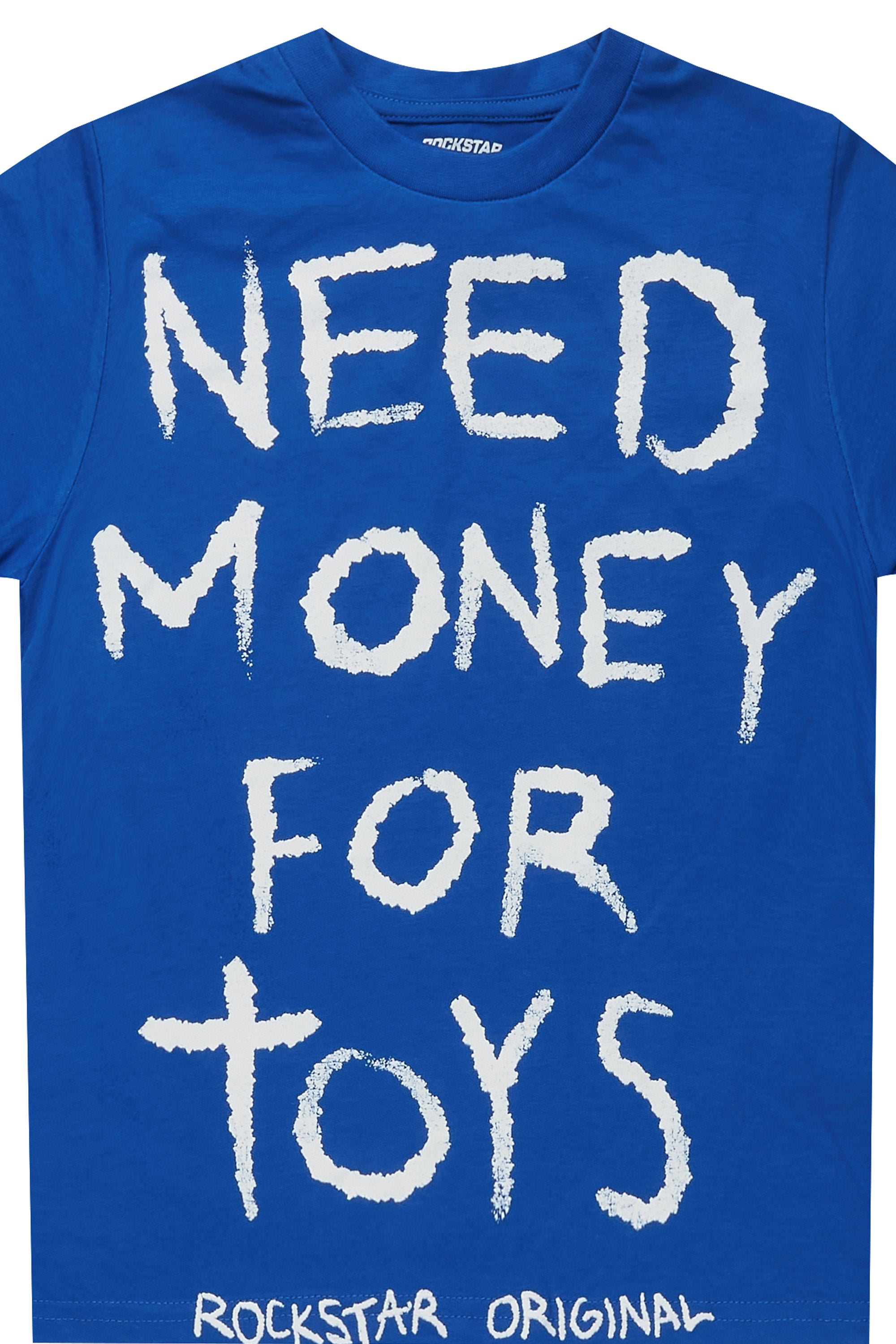 Boys M4Toys Royal Blue/White Graphic T-Shirt