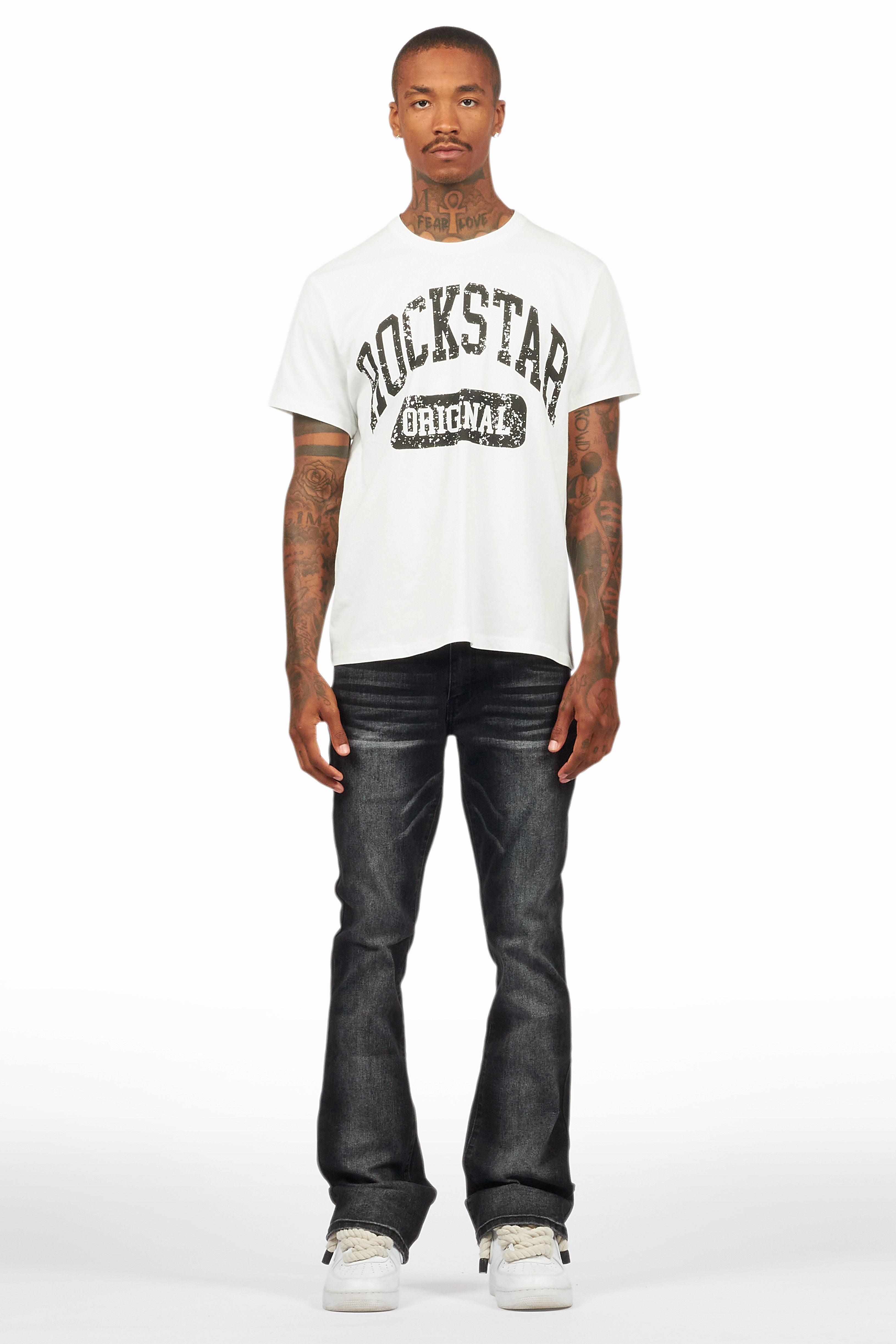 Drick Dark Grey Regular Fit Flare Jean