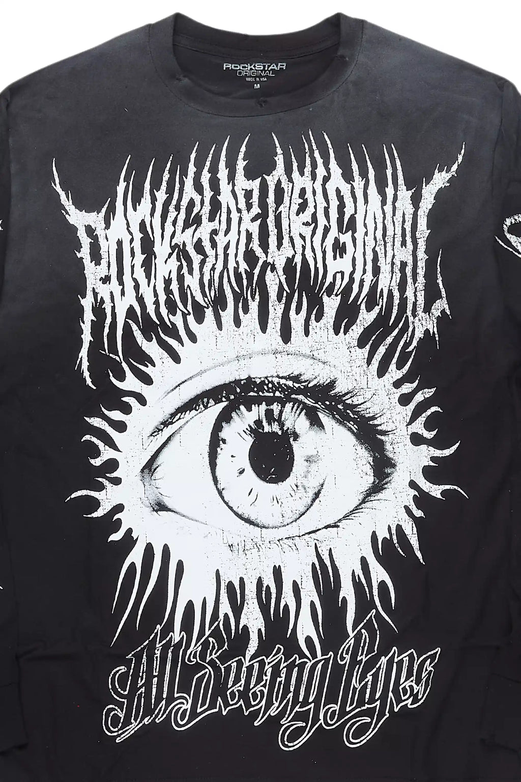 All Seeing Eyes Black Long Sleeve Graphic T-Shirt