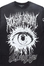 All Seeing Eyes Black Long Sleeve Graphic T-Shirt