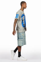 Grill Grey/Light Blue T-Shirt/Denim Short Set