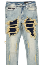 Fateh Light Blue Stacked Flare Jean