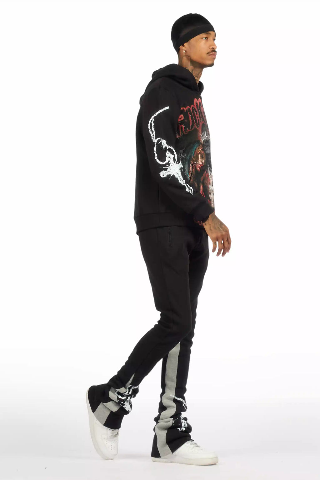 Vontae Black/Multi Hoodie/Super Stacked Track Set