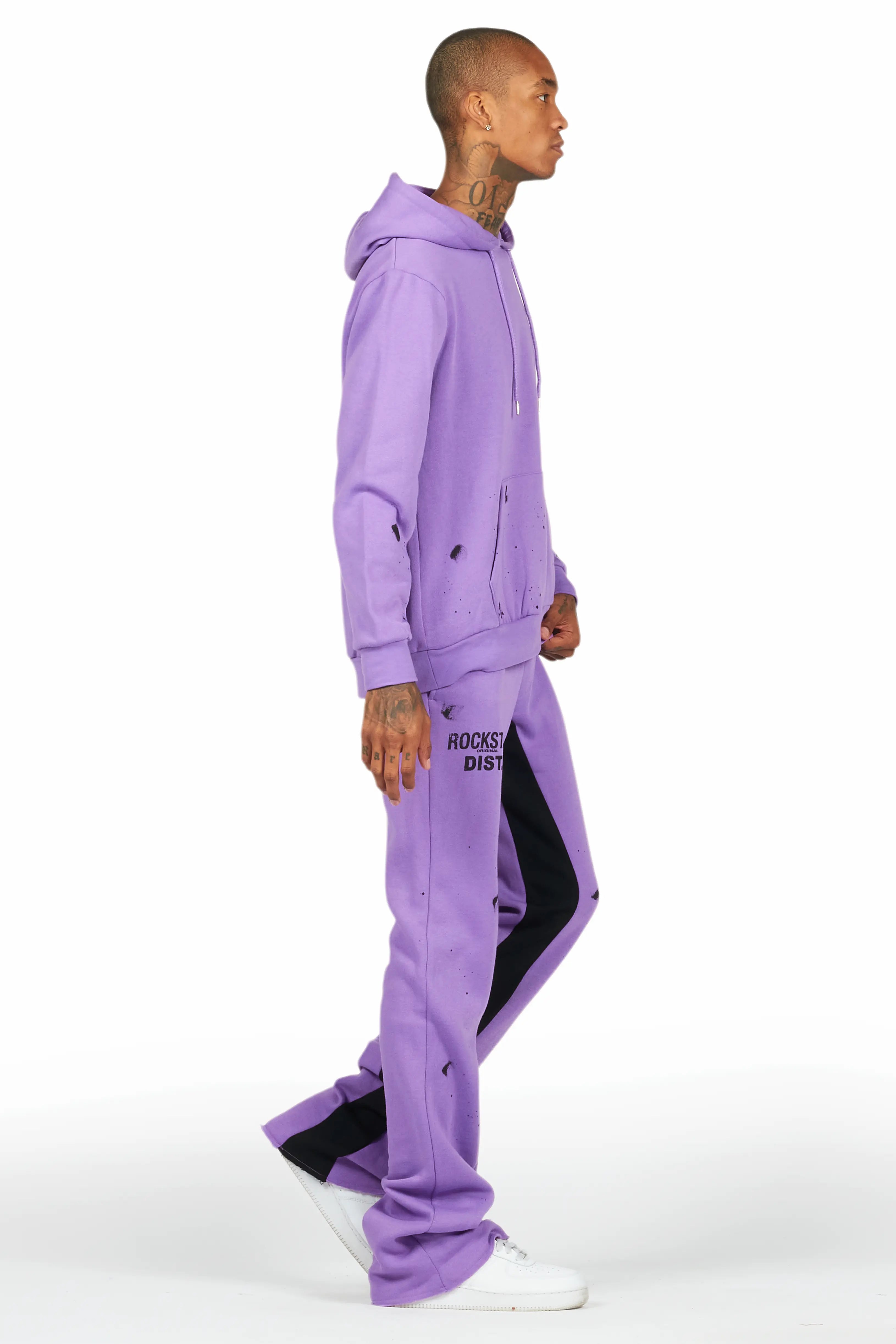 Raffer Purple Hoodie Baggy Fit Pant Track Set