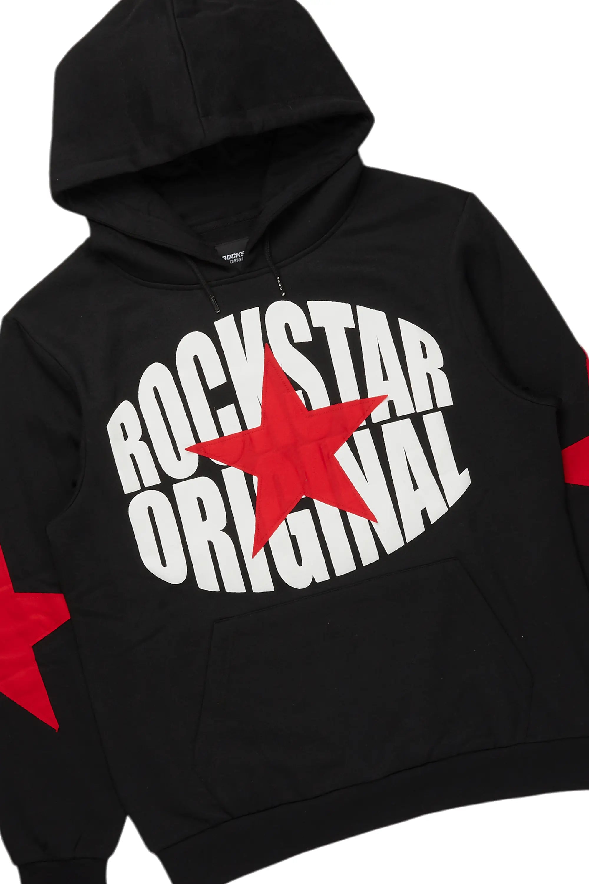 States Black/Red Baggy Stacked Hoodie Track Set