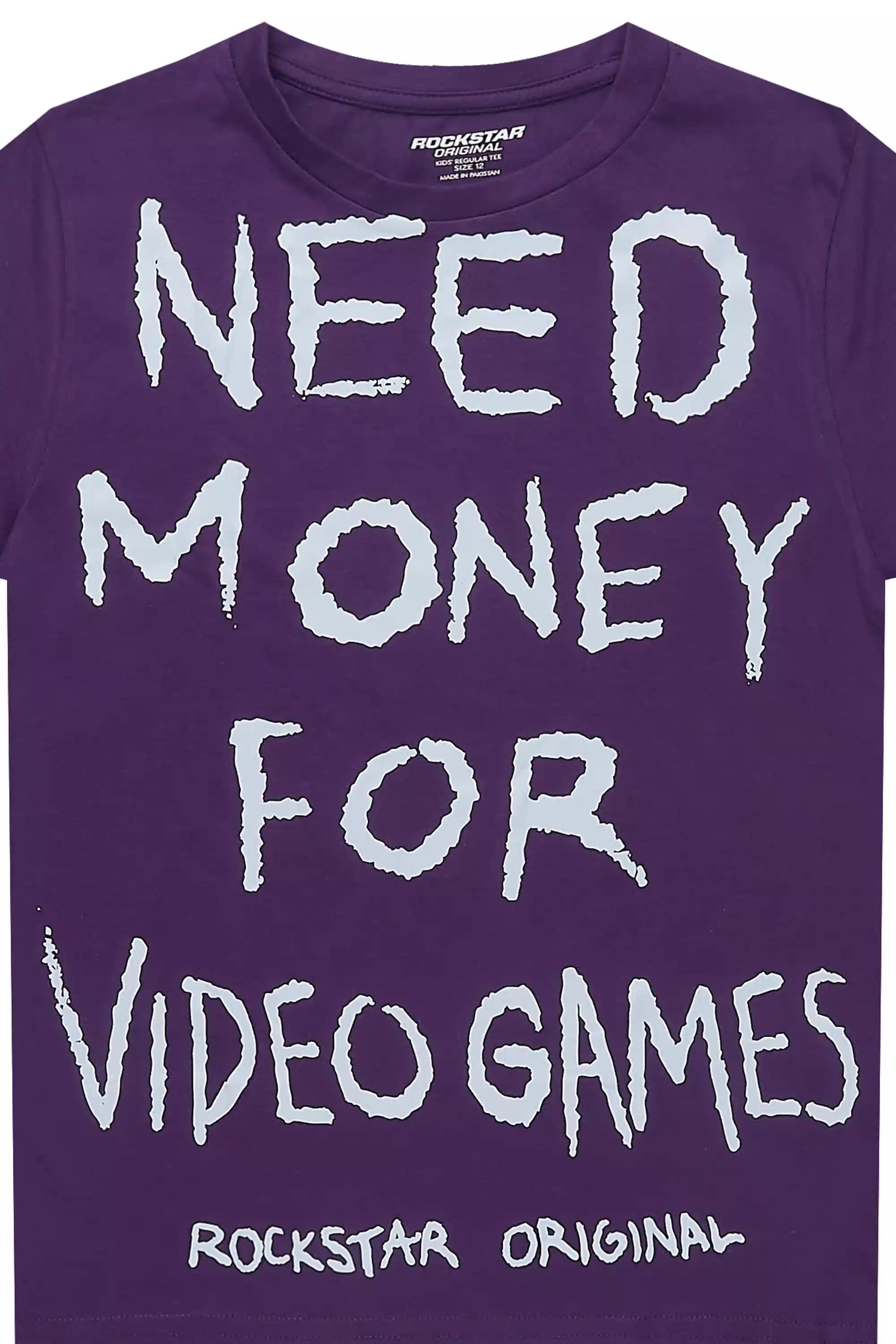 Boys M4 Video Games Purple/White Graphic T-Shirt