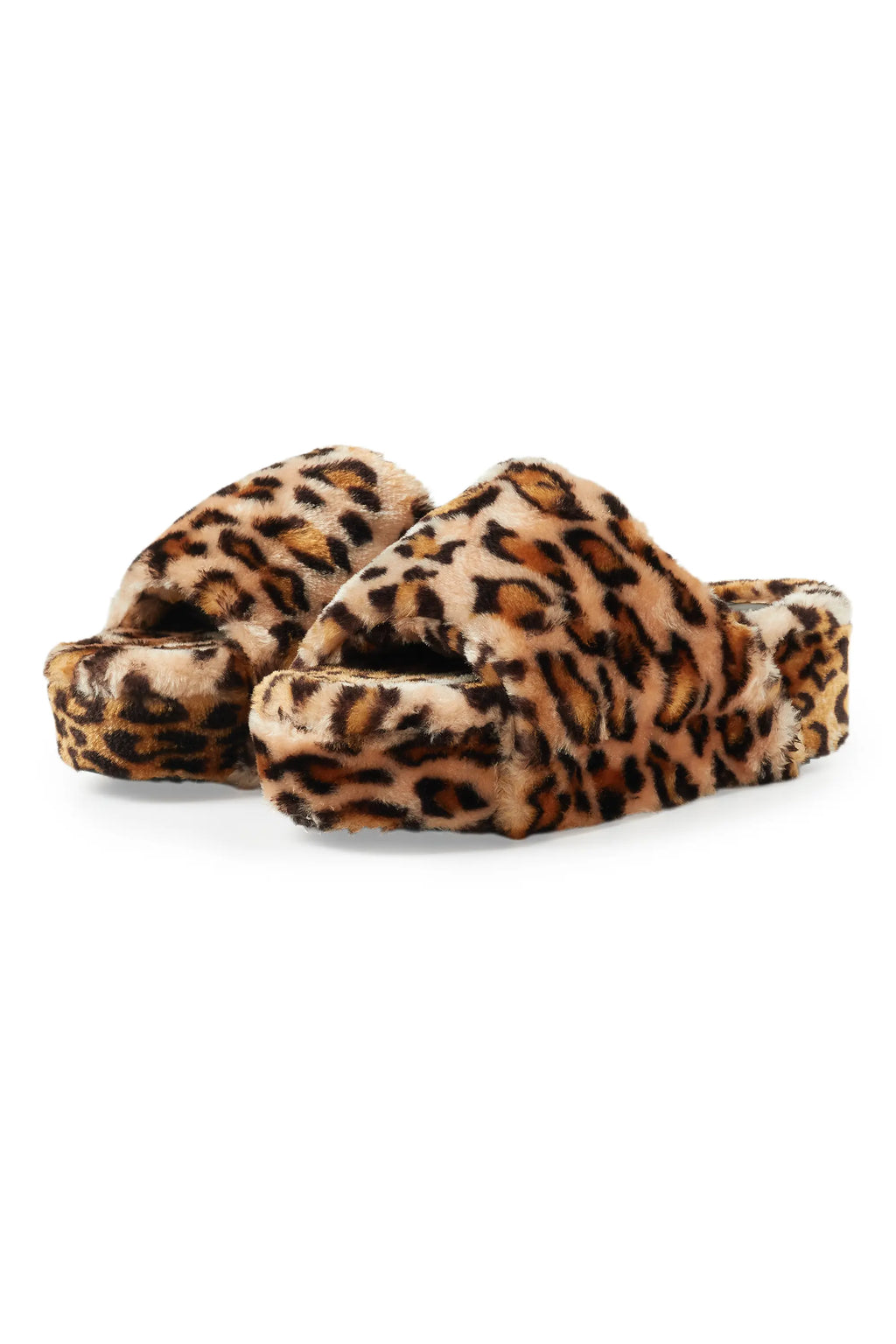 Antavia Cheetah Fur Slides