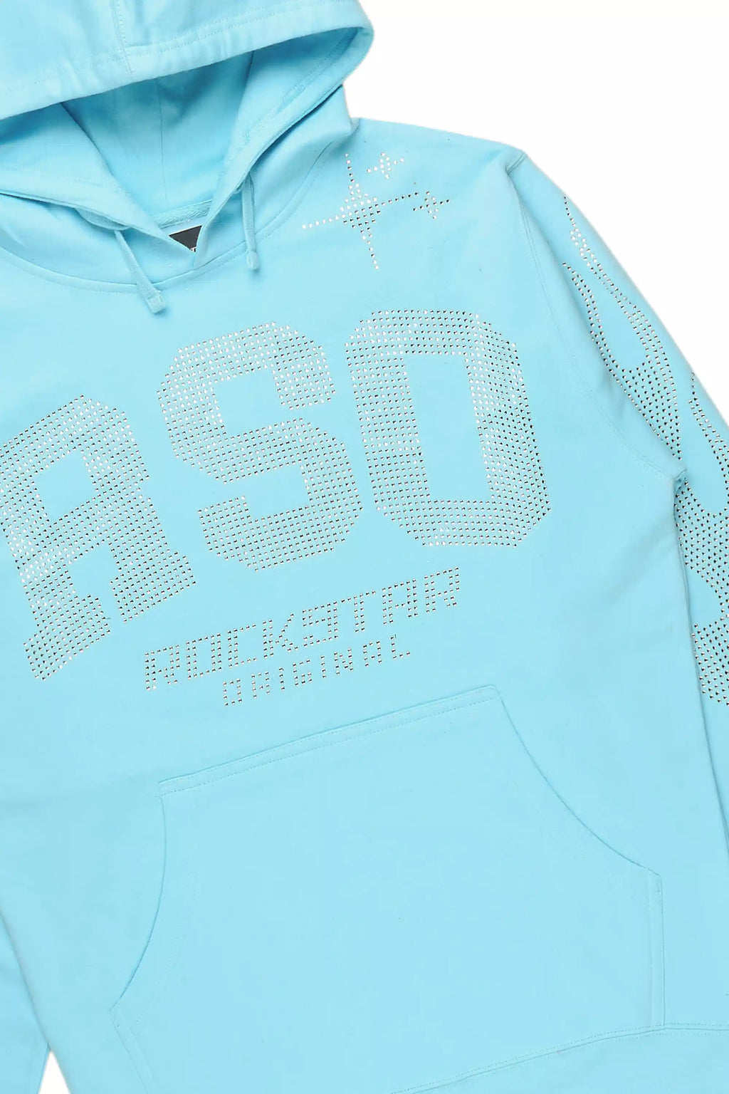 Merek Baby Blue/Silver Rhinestone Graphic Hoodie