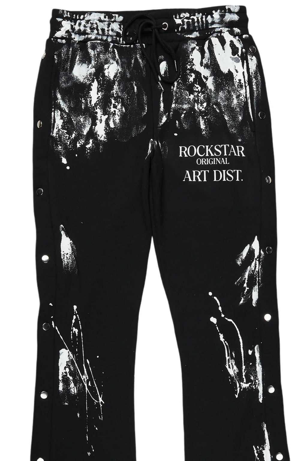 Filip Black Baggy Snap Button Pant