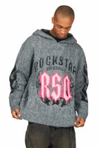 Boaz Heather Grey Graphic Mohair Hoodie