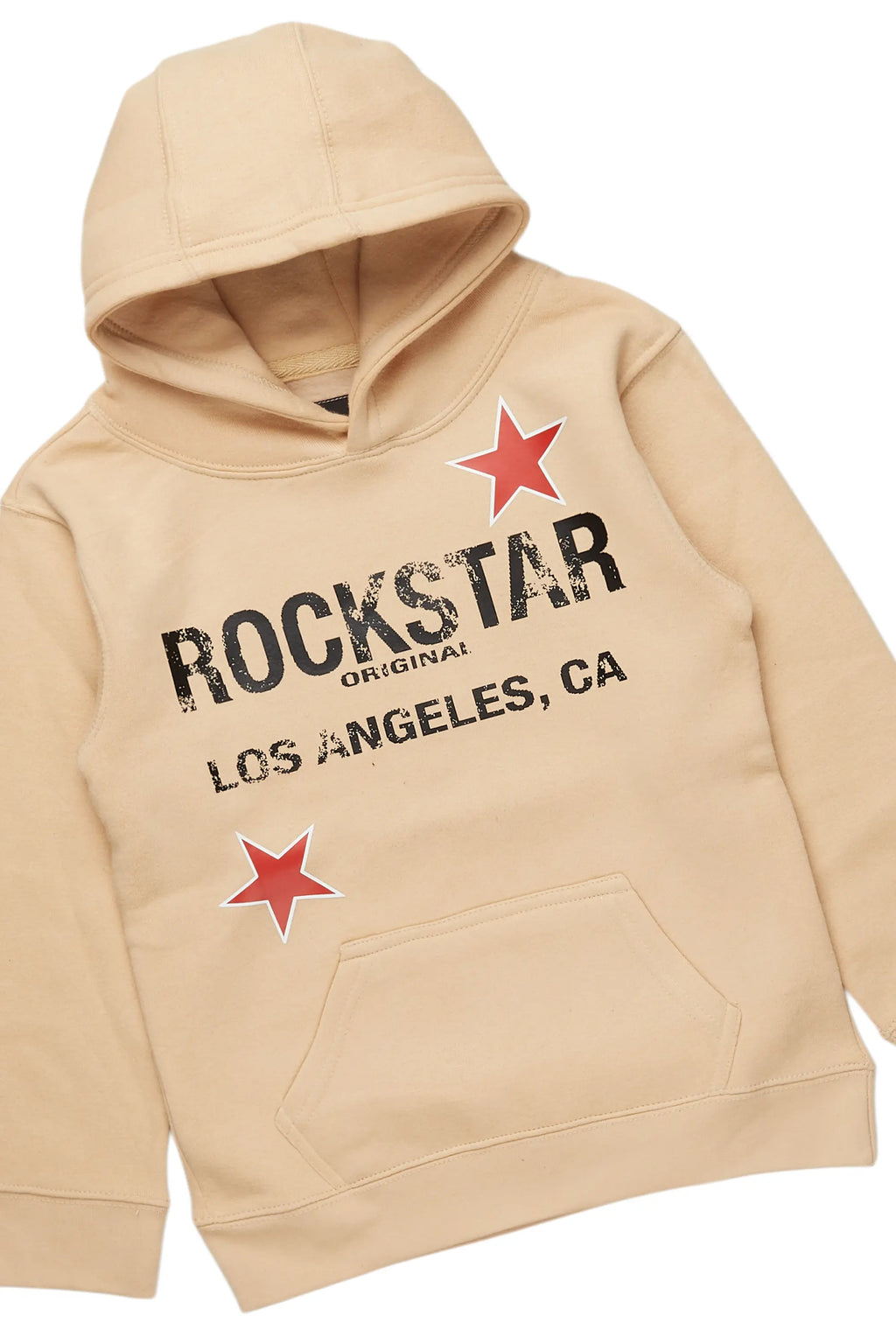 Boys Fallon Vintage Beige Hoodie/Stacked Flare Jean Set