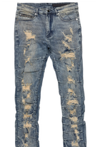 Mercol Blue Stacked Flare Jean