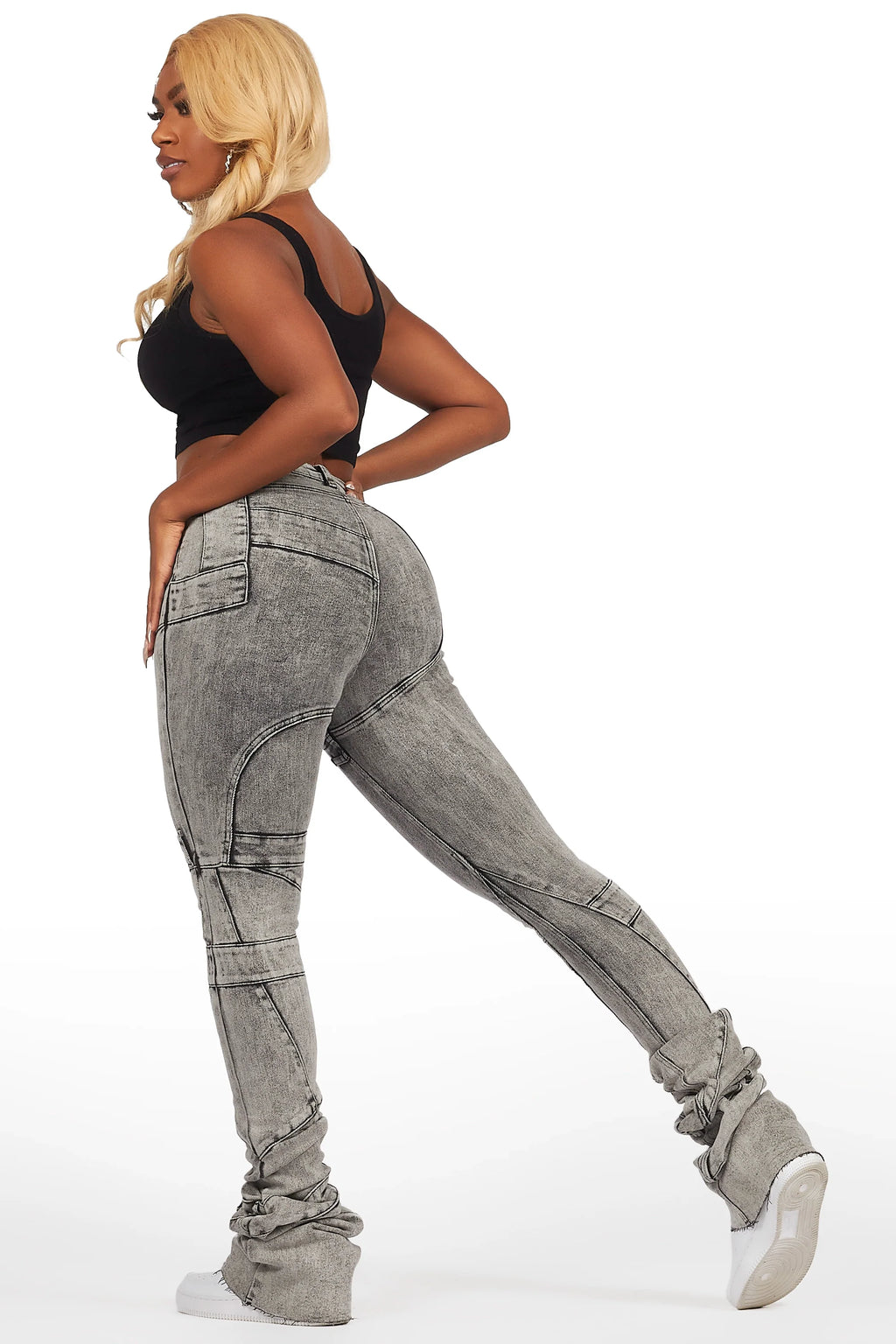 Wynter Grey Wash Super Stacked Jean