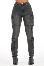 Jaylin Black Wash Skinny Stacked Jean