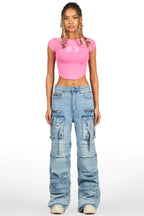 Kaisyna Hot Pink Crop T-Shirt