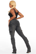 Jaylin Black Wash Skinny Stacked Jean