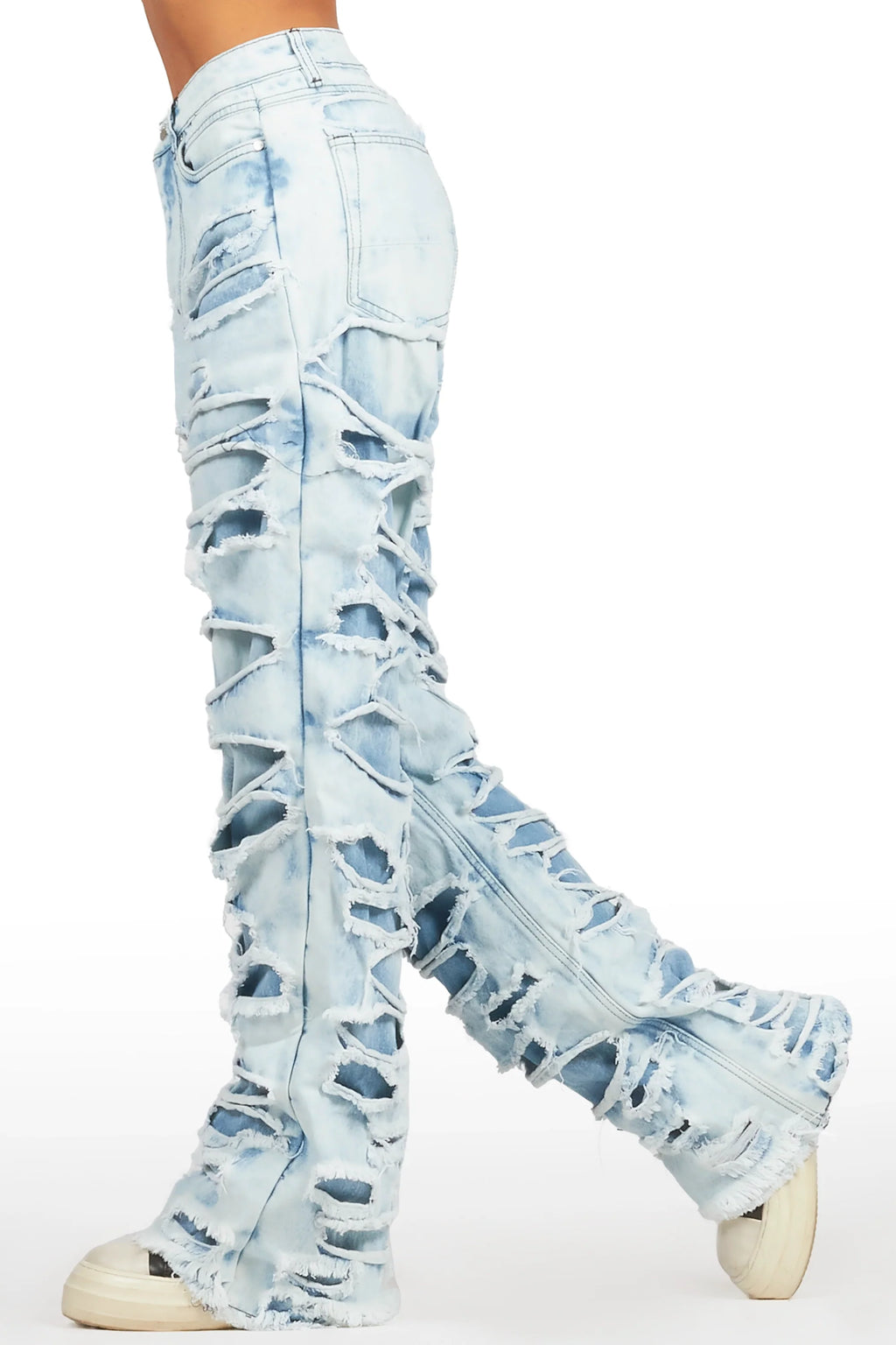 Luisa Light Wash Baggy Cargo Jean